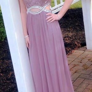 Elegant Mauve Evening Gown